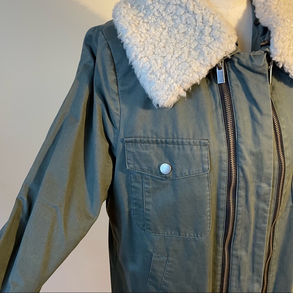 MARCS | Khaki Jacket with zip detail and removable collar | size 12 - Picture 3 of 11